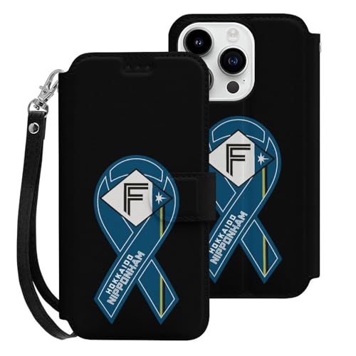 iPhone15Pro用ケース 手帳型 北海道日本ハムファイターズ スマホケース ストラップ付き 財布型 アイフォン15Pro用ケース おしゃれ 軽量 背面 携帯カバー カード収納 スタンド機能 PUレザー 耐衝撃