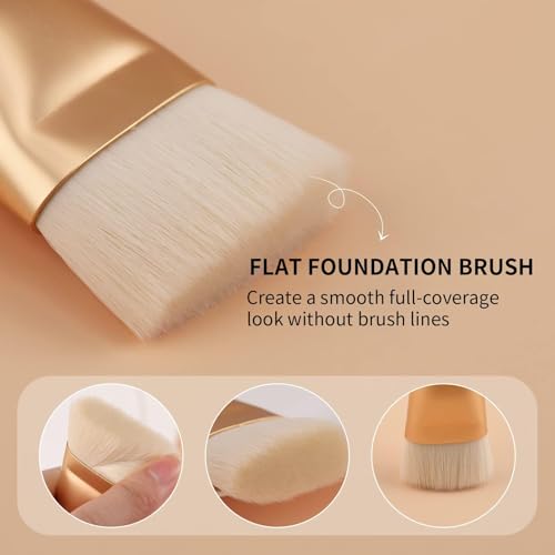 DUcare Contour Brush, Flat Top & Oval Head Face Contouring Brush For Blending & Buffing, Multi-Purpose Face Makeup Brushes for Liquid Foundation/Cream/Facial Mask — view 5