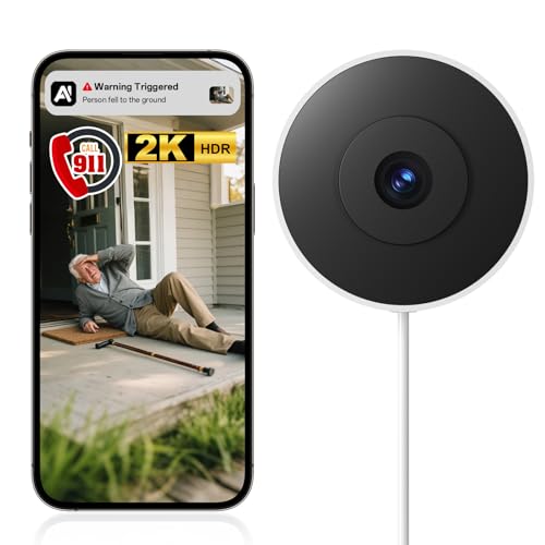 Suloron 2K 3MP Fenster Überwachungskamera Innen Innenkamera mit Farb-Nachtsicht Blendschutz & Antireflex 2 4 GHz & 5 GHz Dualband 24/7-Aufnahme Window Camera