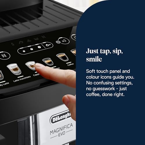 De'Longhi Magnifica Evo, Bean to Cup Coffee and Cappuccino Maker, 1450 watts, 250g bean container, 1.8L water container, ECAM292.81.B, Plastic, Black - Image 4