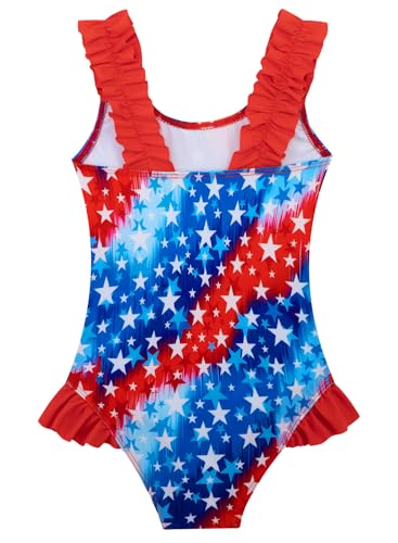 Image of XiaoMoSha Girls One Piece Swimsuit Ruffled Straps Bathing Suits Summer Swim Suit Quick Dry Beach Swimwear for Kids 3-10 Years