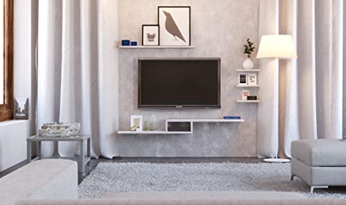 Rack Suspenso Para Quartos E Salas Com 4 Nichos/Prateleiras Branco AaZ House