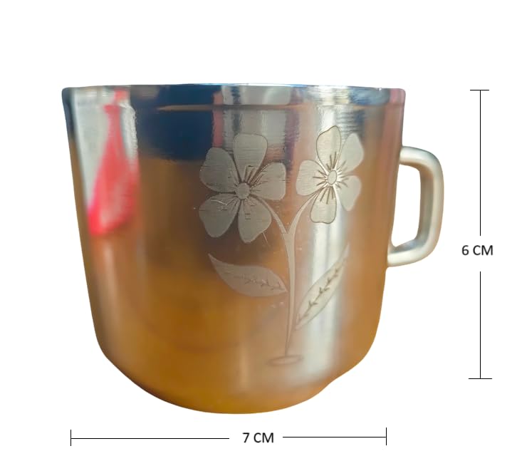 Image of Stainless Steel Tea Cup - Rust-Free, Durable & Easy to Clean (140 ml, Pack of 6)