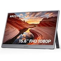 ARZOPA 15.6 Portable Monitor Space Grey, FHD IPS Portable Screen Ultra Thin USB-C Monitor, HDR10, Speakers, USB C & HDMI Connectivity, Plug & Play for Laptop/PS4/Switch - A1 Grey