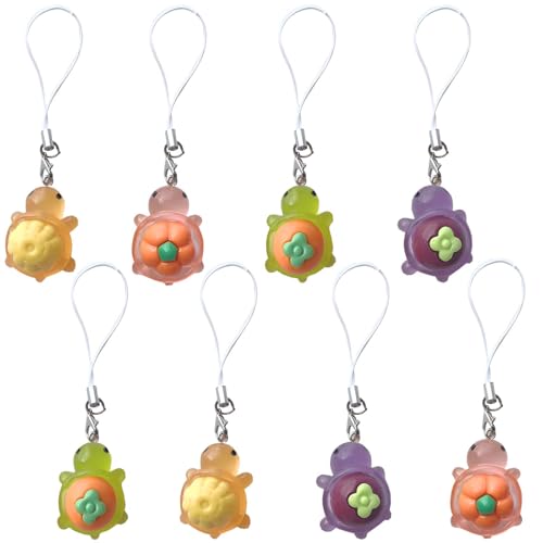 Breloques de téléphone tortue et fruits en résine x8 pour décorer vos sacs