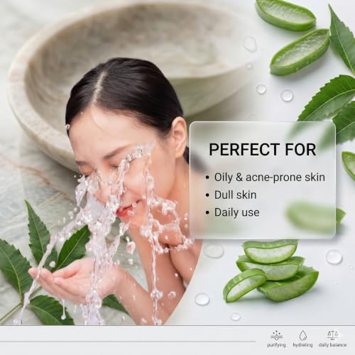 Image of Khadi Nyoli Natural Neem & Aloe Vera Face Wash with Scrub 210ML | Ayurvedic Herbal Face Cleanser for Oily & Acne Prone Skin | Deep Cleansing, Acne & Oil Control, Pimple Care, Blackhead Removal & Fresh Glowing Skin | For Men & Women