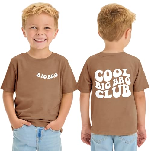 Big Brother T-Shirts Toddler Boys Cool Big Bro Club Tee Tops Sibling Reveal Shirt Big Brother Gifts for Toddler Boy