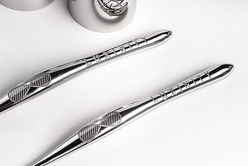 Luxinity Edelstahl Zahnbürste Handzahnbürste mit austauschbarem Wechselkopf- Starterset inkl. 1 Borstenkopf Medium 'Hochglanz', mit Anti-Rutsch-Gravur – Bild 5