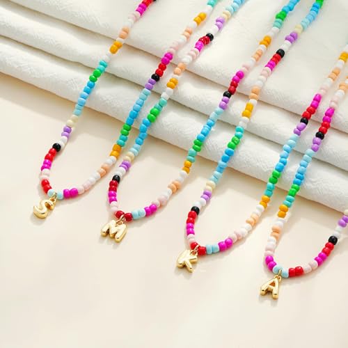 Bubble Colorful Initial Necklaces for Women Girls Kids - image 6