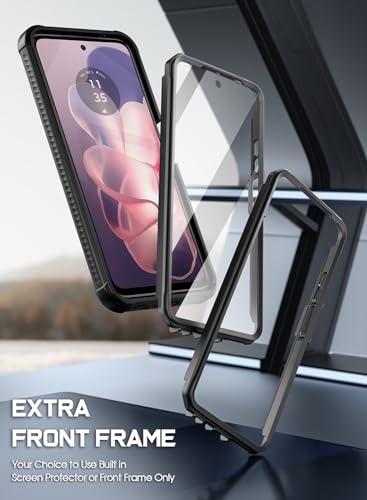 Poetic Guardian Case for Motorola Moto G Power 5G 2024 [Not Fit 2023 Version], [20FT Mil-Grade Drop Tested], Full-Body Shockproof Cover with Built-in Screen Protector, Black/Clear - Thumbnail 4