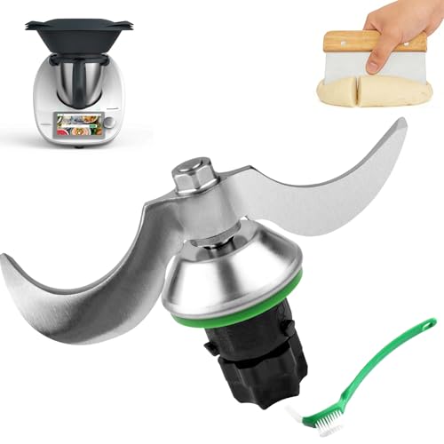Teigmesser für Thermomix TM5 TM6 Edelstahl Knetmesser mit Dichtring für Vorwerk Thermomix Küchenmaschine Schnelle Reinigung des Teigmessers (Enthält 1*Reinigungsbürste + 1*Teigschaber)