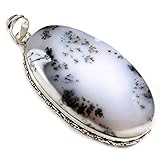 Produktlänge: ca. 6,3 cm Goyal Craft Anhänger Dendrit Opal natürlicher Edelstein versilbert GPBH41