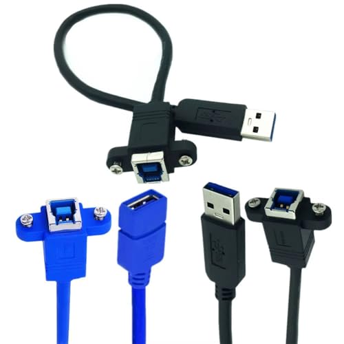 For 5gbps USB Type A Male and Female to USB 3.0 Type B Female with Panel Mount Screw Holes to Micro B Adapter Cable, Am/bf, Af/b