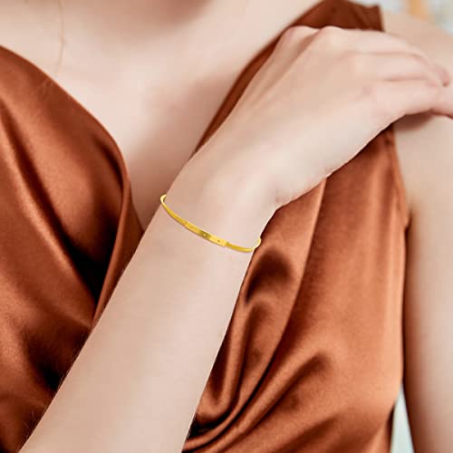 SISGEM 18K Real Gold Bracelets for Women, Delicate Gold Italian Link Chain bracelets Jewelry Anniversary Birthday Gifts for Mom, Wife2