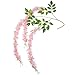 Pauwer Wisteria Hanging Flowers 24 Pack Fake Flower Garland Artificial Wisteria Vines Rattan Silk Flower String Wedding Party Wall Decorations,Blush Pink
