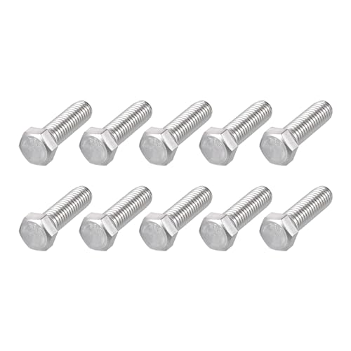 Image of METALLIXITY Hex Head Bolts (7 /16-14 x 1-1 /2 inch) 10Pcs, 304 Stainless Steel 18-8, Fully Threaded, External Hex Drive, Plain Finish, Hex Head Screw Bolt, Silver