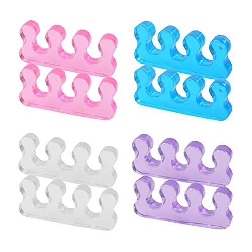 Toe Separators for Nail Polish, Toe Spacers Gel Toe Separator Toe Dividers Pedicure for Toenail Finger Tools 4 Colors IRCHLYN (4 Pairs)
