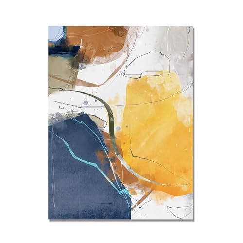 Tableau déco nature 3 pièces aquarelle géométrique 50x70cm