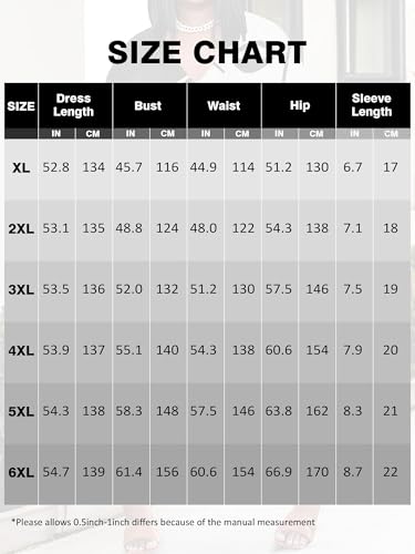 Image of Plus Size Maxi Dress for Women Short Sleeve V Neck Casual Loose Sundress with Pockets