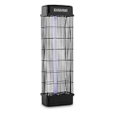 DURAMAXX Mosquito Buster - Lámpara antimosquitos UV, Rejilla Alto Voltaje, Bandeja de Recogida extraíble, Cubierta de plástico, Protección IPX4, Anti-Salpicaduras, Asa, 18 W, 20 x 67 x 12 cm, Negro