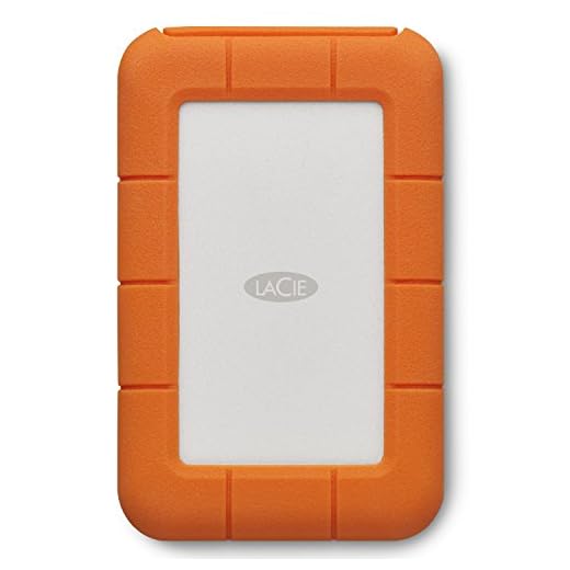 LaCie Rugged USB-C, 4TB, Portable External Hard Drive, Drop, Shock, Dust, Rain Resistant, for Mac & PC (STFR4000800)
