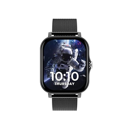 Image of Nervfit Astra GT Smart Watch for Men & Women | 1.69 inch HD Display, BT Calling, Fitness Tracker, Heart Rate & BP Monitor, Music & Camera Control, Trendy Straps (Astra Black)