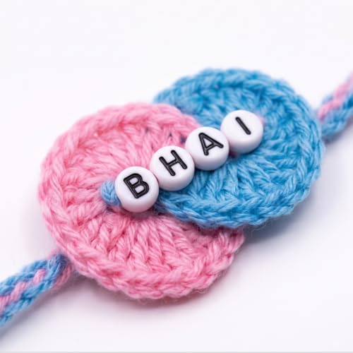 Image of Handmade Crochet Rakhi for Brother Bhai Bracelet