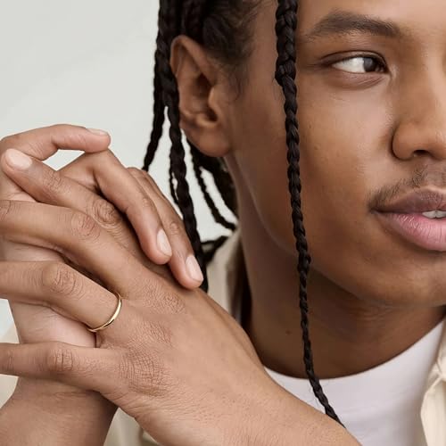 NOKMIT 2mm 4mm 6mm Gold Wedding Bands for Women Men Tungsten Dainty Gold Dome Rings Thumb Pinky Ring High Polish Non Tarnish Comfort Fit Size 4-124