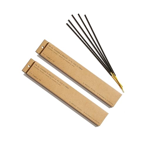 P.F. Candle Co. Teakwood & Tobacco Classic Scented Charcoal Incense Sticks (2-Pack) 1 Hour Burn Time, Made in The U.S.A.