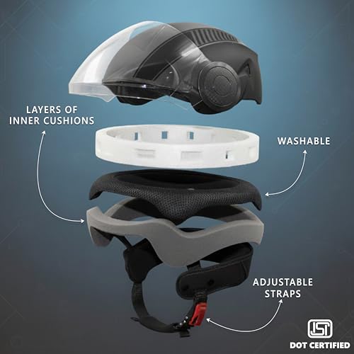 Image of Cortex ISI & DOT Certified Zion Half Face Helmet for Men & Women with Scratch Resistant Polycarbonate Visor, Hard ABS Shell Helmet | Clear Visor, Lightweight