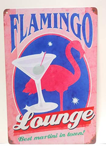 Flamingo Lounge. Best Martini In Town Metal Tin Sign, Cocktail Sign, Man Cave Sign, Kitchen Decor, Business Sign, Funny Sign, 8-Inch By 12-Inch Sign | Tsc345 | #TOP12