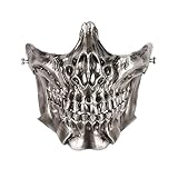 [LayLax]スカル フェイスガード スティールグレー サバゲー マスク ゴーグル 防護 曇らない プロテクター