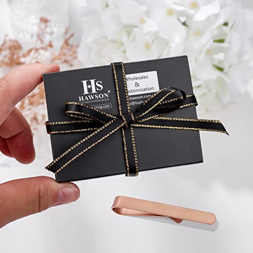 Hawson 2 Inch Tie Bar Clips For Men Rose Gold Tie Slide For Regular Necktie Series Wedding Business Party Gift #TOP5