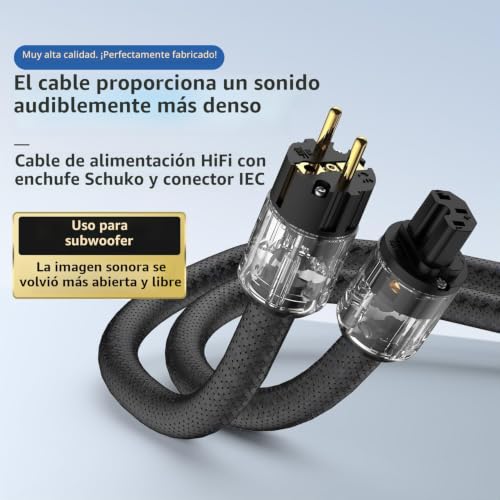 Cable de corriente HiFi Audio cable C15 de 1m para sistemas de sonido europeos 4