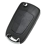 Autoschlüssel Funk Fernbedienung Austausch Gehäuse mit 2 Tasten + Rohling + Batterie kompatibel für Opel Corsa D Tigra B Astra H Zafira B Antara