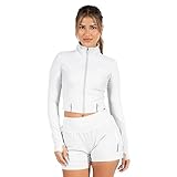 Cropped geschnittene Zipp Jacke