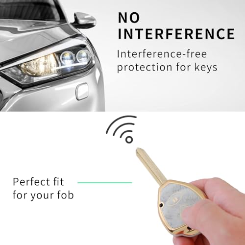 Image of Keyzone TPU Key Cover Compatible for Toyota Innova, Fortuner 2 Button Remote Key (Marble)