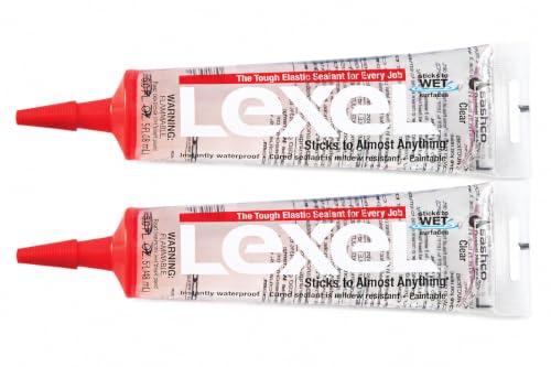 Sashco Lexel Waterproof Caulk & Sealant Clear, 5 oz, Pack of 2