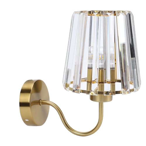 Aplique de pared dorado de cristal brillante con diseño contemporáneo 4