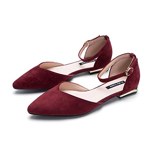 Stunner Cross Strap Mary Jane Shoes Pointed Toe Slip On Ballet Flats