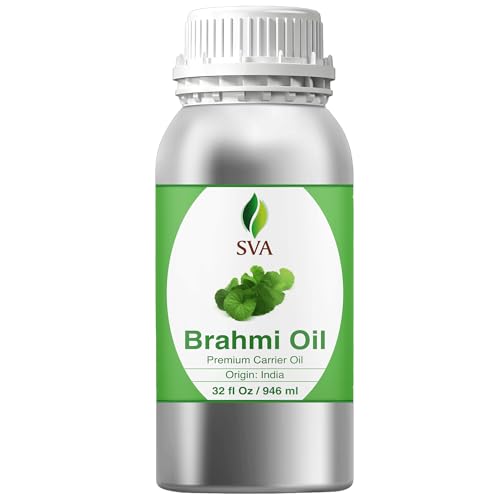 Image of SVA Brahmi Oil - 32 Fl Oz - for Face, Skin Care, Hair Care, Scalp Massage & Body Massage