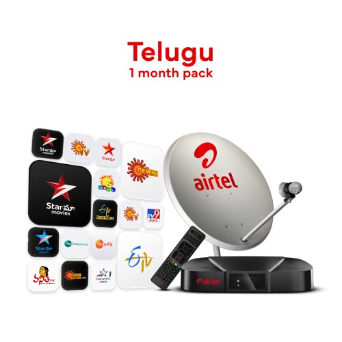 Image of Airtel DTH HD Set Top Box | 1 Month Telugu Entertainment HD Pack | Free Installation | Recording Feature