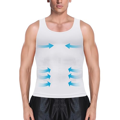 MEETYOO 1/2/3 Pack Shaper Slimming Tank Top Athletic Compression Shirt with Sleeveless Undershirts for Men
