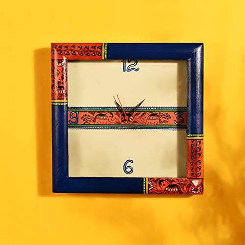 Aakriti Art Creation Madhubani Painted Multicolor Wooden Wall Clock