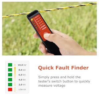 Testeur de tension de clôture électrique sans fil, testeur de clôture électrique, contrôle rapide, max 10 kV, détecteur de défauts portable (batterie non incluse)