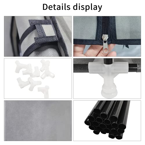UDEAR Shoe Rack Portable Storage Free Standing Shoe Organizer with Non-Woven Fabric Cover Grey