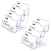 Hipiwe 2 Packs 4-Tier Acrylic Business Card Holder Stand Clear Desktop Index Card Filing Card Holder Diaplay