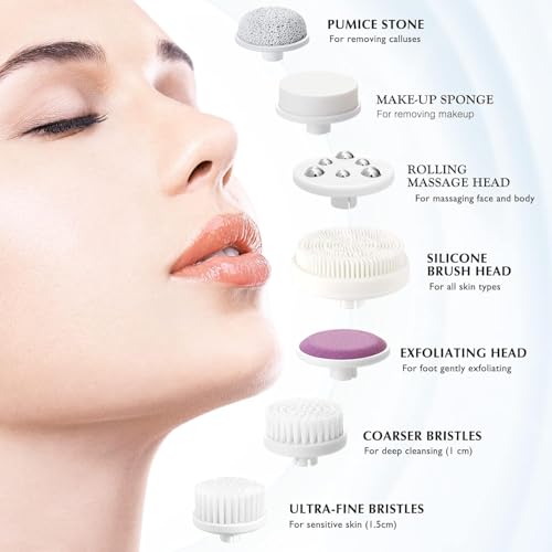 COSLUS 7-in-1 Electric Facial Spin Brush for Cleansing & Exfoliating - Image 3