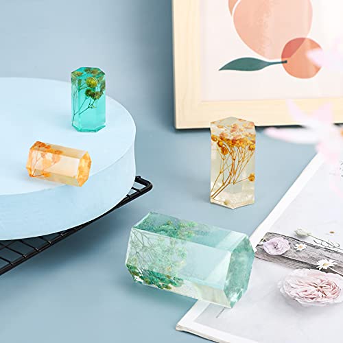 6 Pieces Hexagon Resin Molds, Gartful Cube Silicone Molds, Resin Epoxy Casting Molds For Resin Jewelry, Diy Ornaments Crafts Projects, Polymer Clay, Candles, Soaps, Dried Flower Leaf, Insect Specimen #TOP4