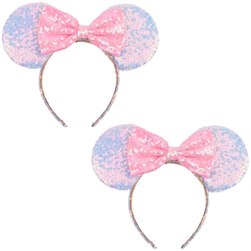 Image of DRESHOW Mouse Ears Bow Headbands Glitter Party Decoration Cosplay Costume for Women